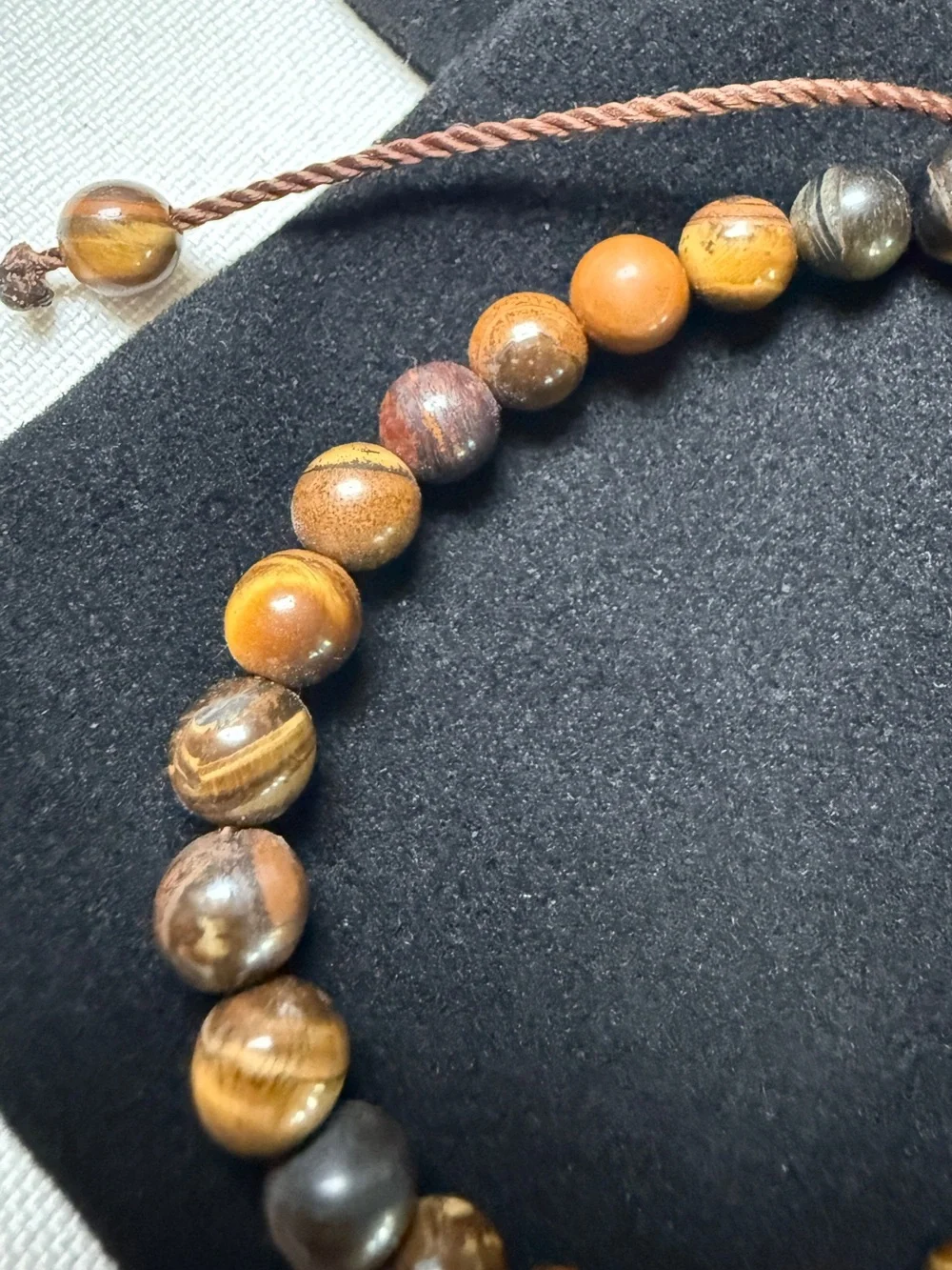 Tiger Eye Beaded Adjustable Bracelet